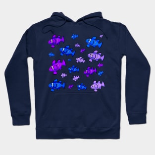 School of Purple & Blue Clownfish Hoodie